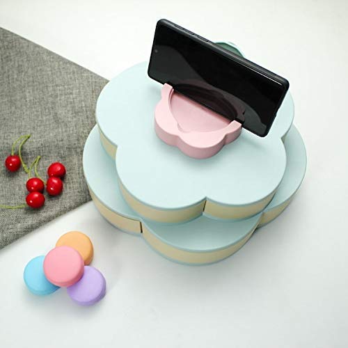 Double Layer 10 Grid Candy Snack Storage Flower Shape Rotating Box - Image 2