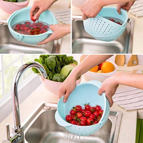 Plastic Drain Basket/Washing Bowl For Fruits, Vegetables, Pasta, Poha With Swinging Lid - Image 2